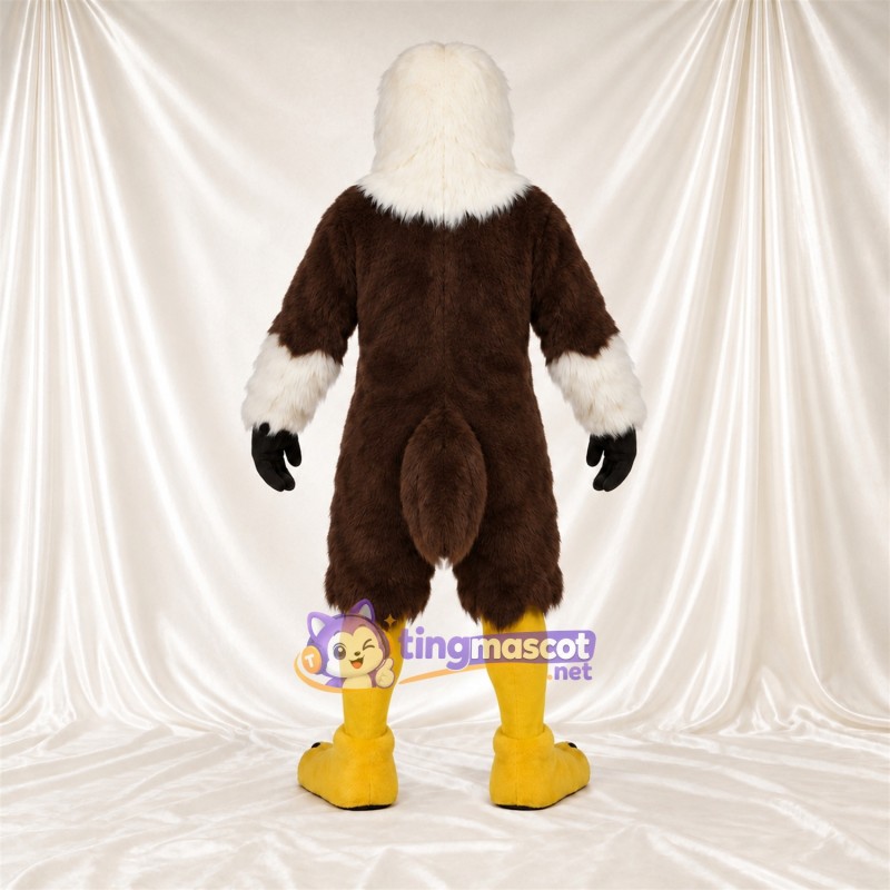 Costume de mascotte Aigle – marron – Tête (blanc); Poignets (blanc) Costume de mascotte Aigle – marron – Tête (blanc); Poignets (blanc)
