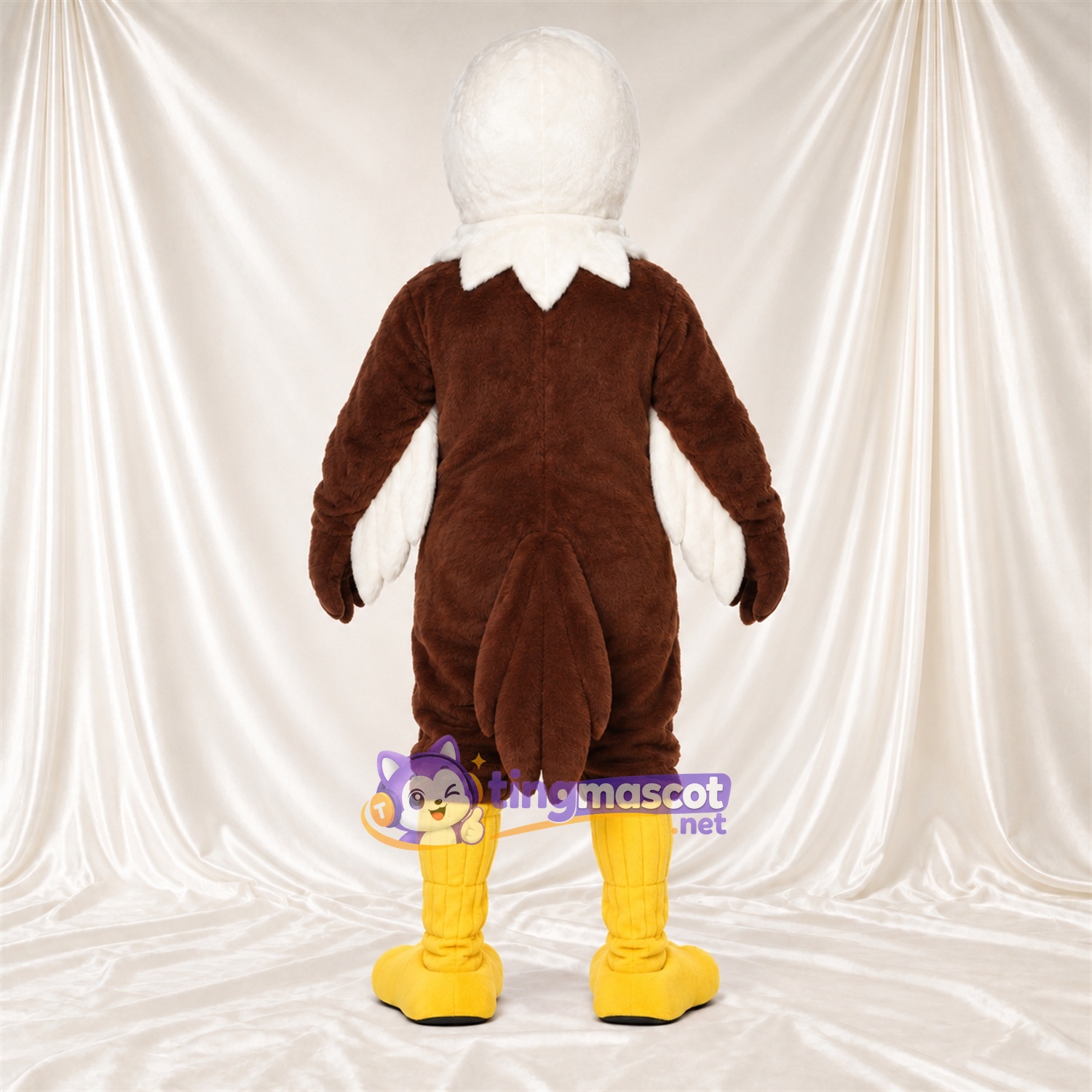 Costume de mascotte Aigle – marron – Sourcils inclinés; Tête (blanc) Costume de mascotte Aigle – marron – Sourcils inclinés; Tête (blanc)