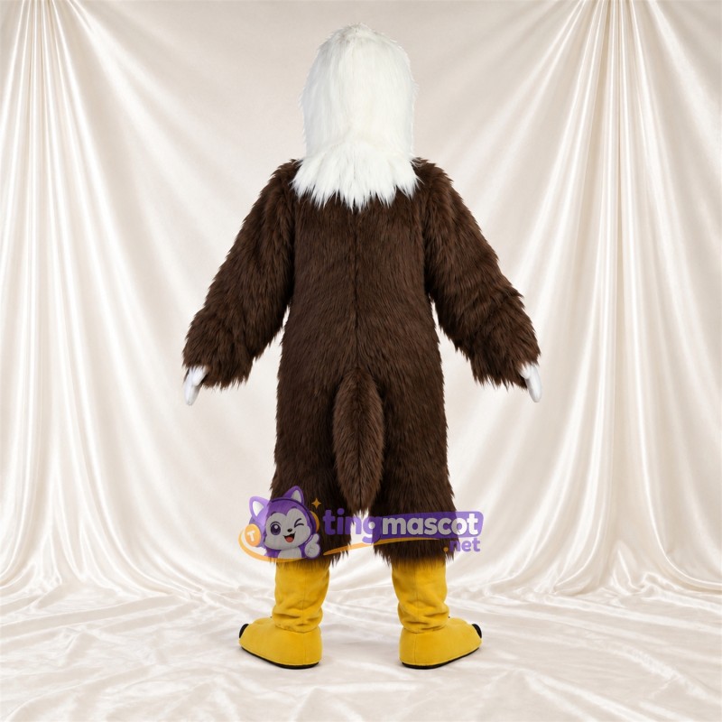 Costume de mascotte Aigle – marron – Tête (blanc); Bouts des ailes (blanc) Costume de mascotte Aigle – marron – Tête (blanc); Bouts des ailes (blanc)