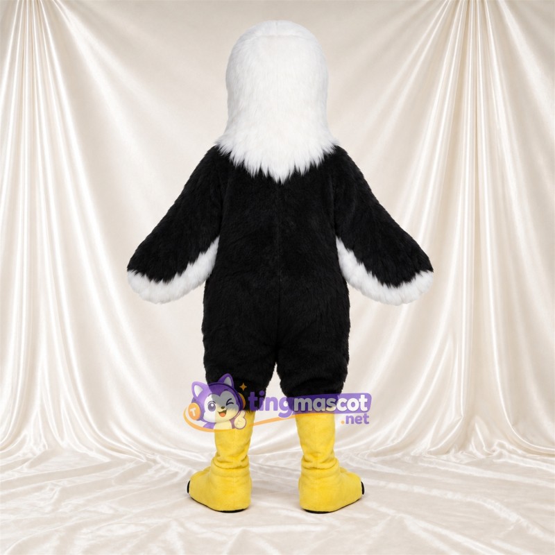 Black and White Eagle Mascot Costume - Black Claws and White Wing Tips