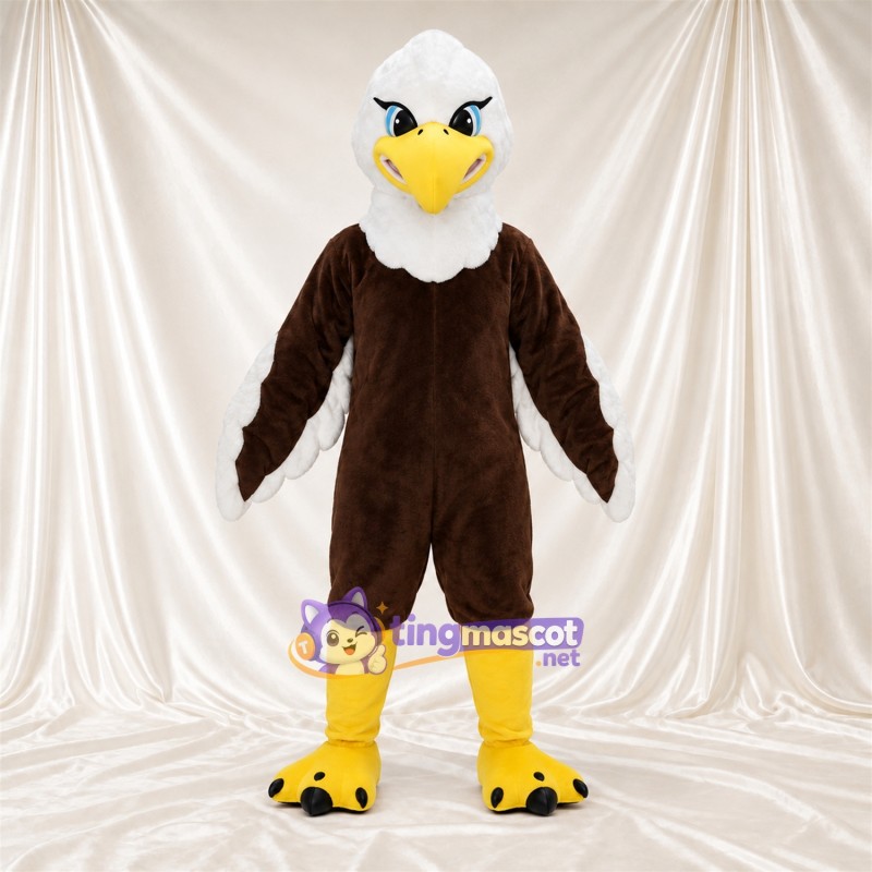 Costume de mascotte Aigle – marron – Queue (blanc); Tête (blanc) Costume de mascotte Aigle – marron – Queue (blanc); Tête (blanc)