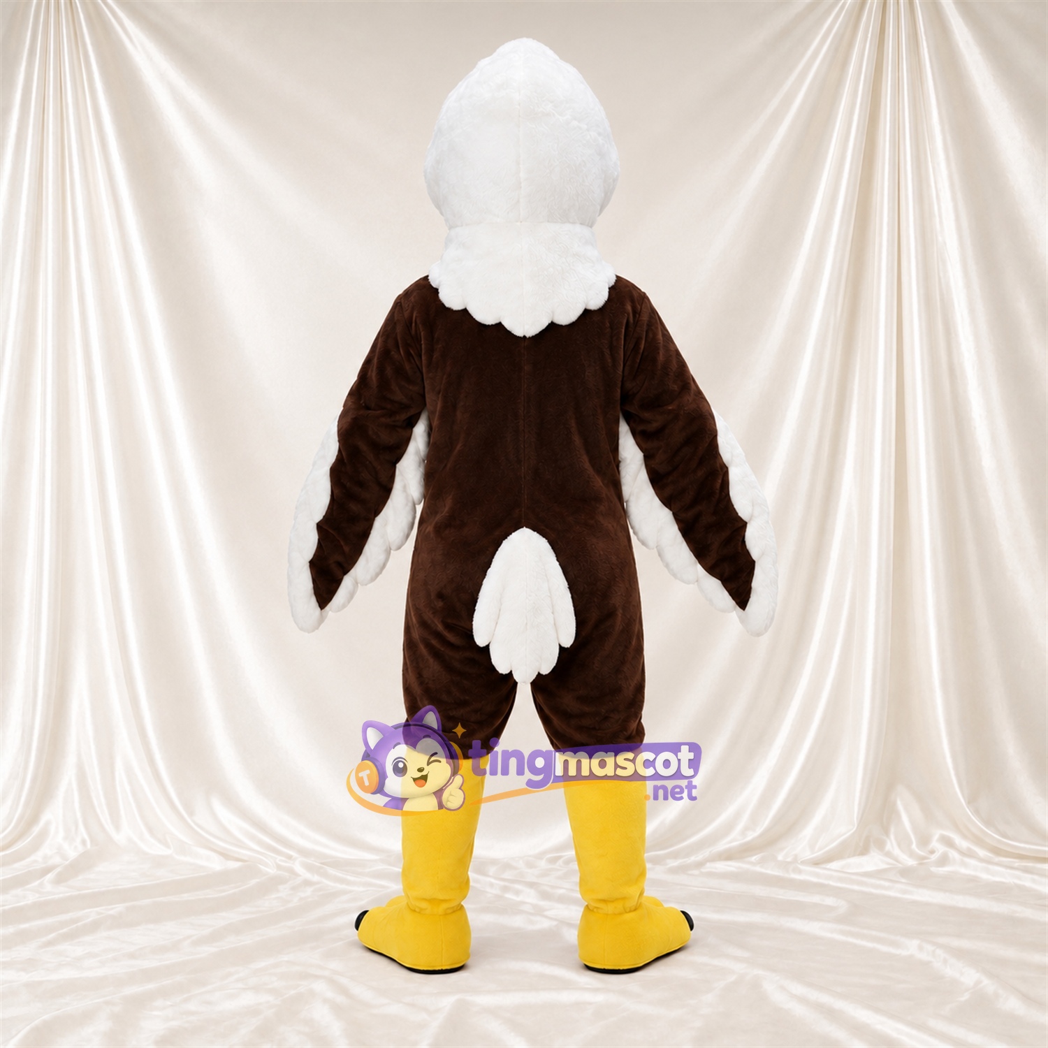 Costume de mascotte Aigle – marron – Queue (blanc); Tête (blanc) Costume de mascotte Aigle – marron – Queue (blanc); Tête (blanc)
