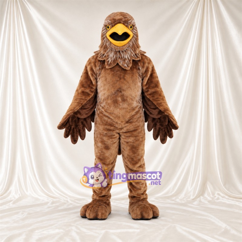 Maskottchenkostüm Adler – braun – Füße (braun); Kopf (braun) Maskottchenkostüm Adler – braun – Füße (braun); Kopf (braun)