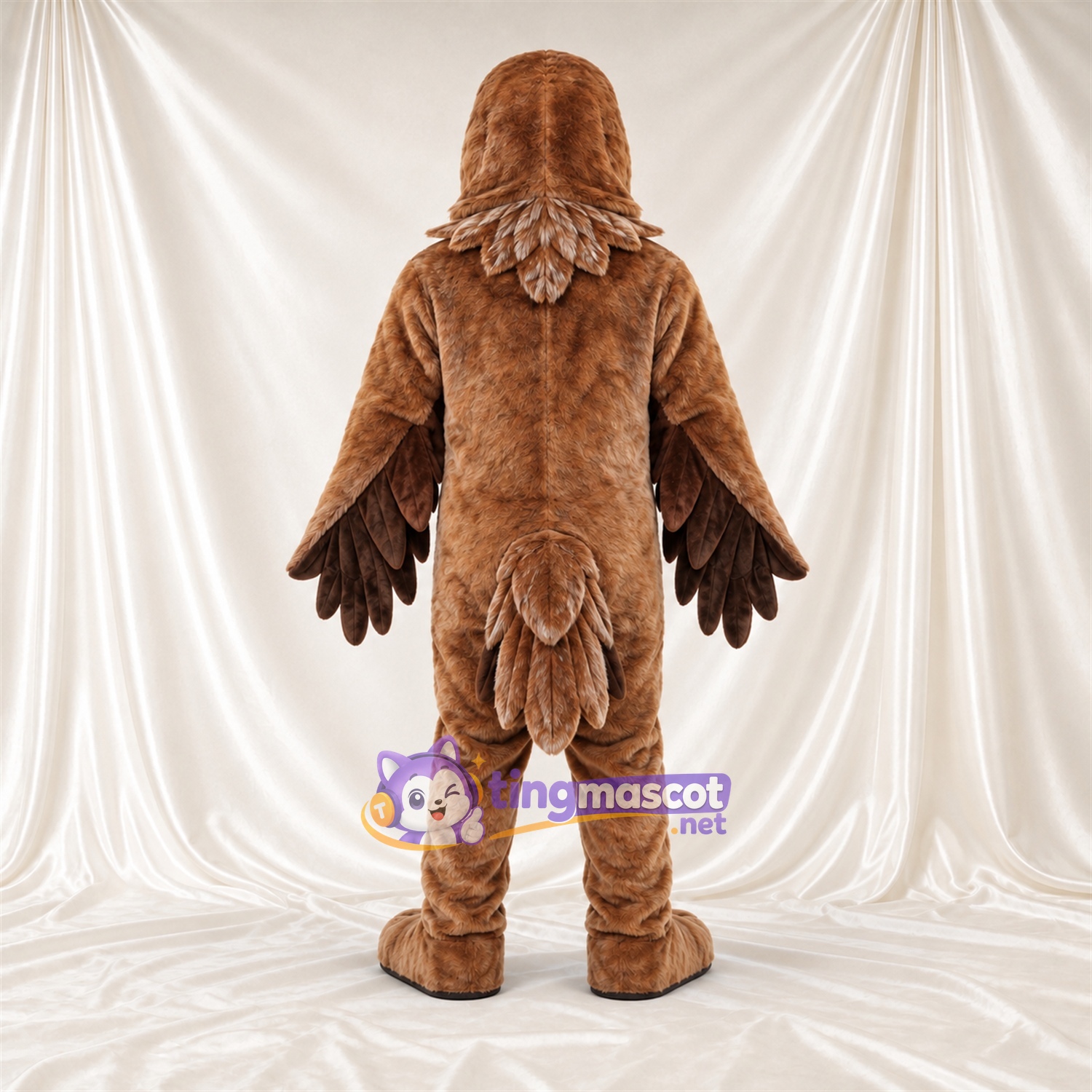 Costume de mascotte Aigle – marron – Pieds (marron); Tête (marron) Costume de mascotte Aigle – marron – Pieds (marron); Tête (marron)