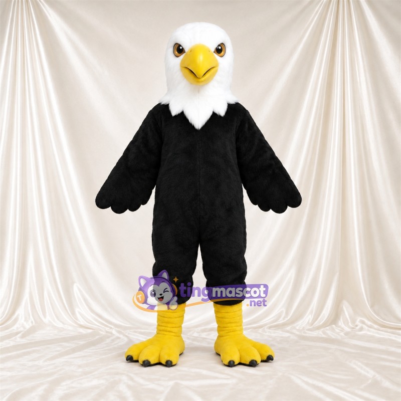 Maskottchenkostüm Adler – schwarz / weiß – Schnabel (gelb); Beine (gelb) Maskottchenkostüm Adler – schwarz / weiß – Schnabel (gelb); Beine (gelb)