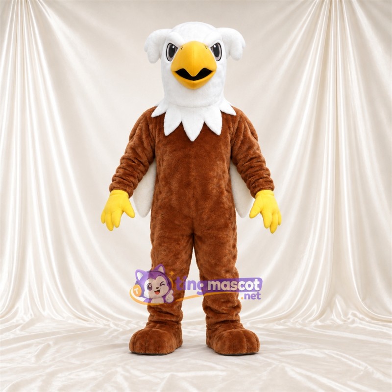 Maskottchenkostüm Adler – braun – Handschuhe (gelb); Füße (braun) Maskottchenkostüm Adler – braun – Handschuhe (gelb); Füße (braun)