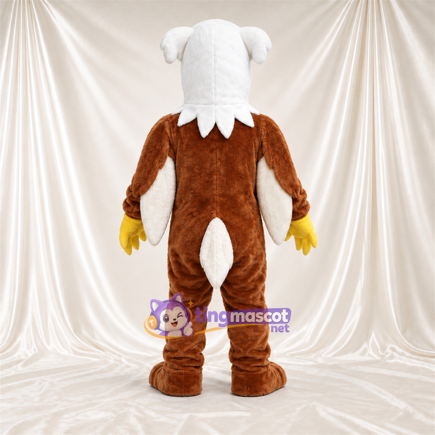 Maskottchenkostüm Adler – braun – Handschuhe (gelb); Füße (braun) Maskottchenkostüm Adler – braun – Handschuhe (gelb); Füße (braun)