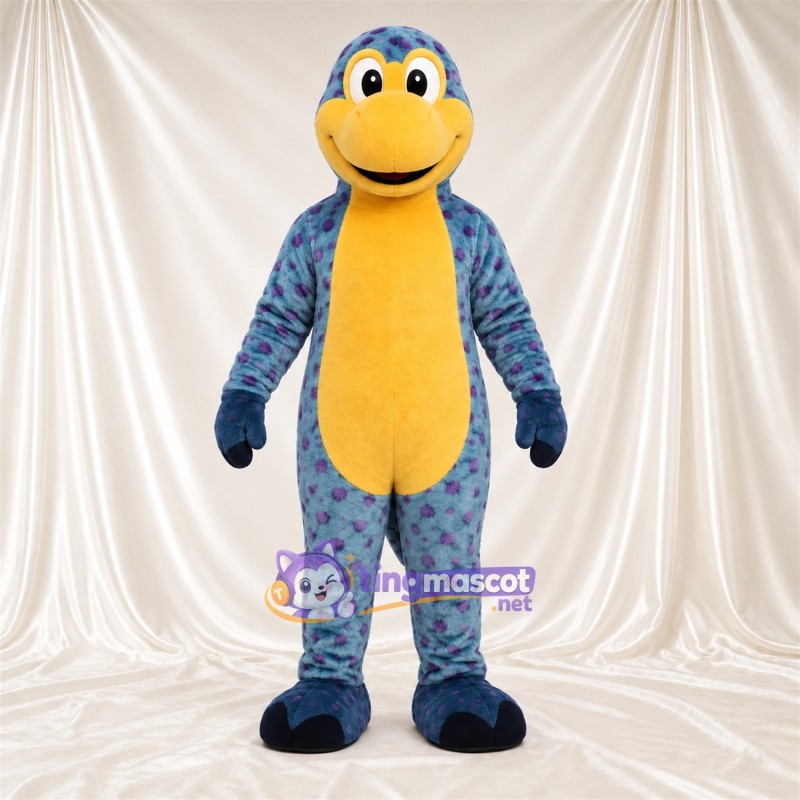 Costume de mascotte Dinosaure – bleu – Ventre (jaune); Pointes Costume de mascotte Dinosaure – bleu – Ventre (jaune); Pointes