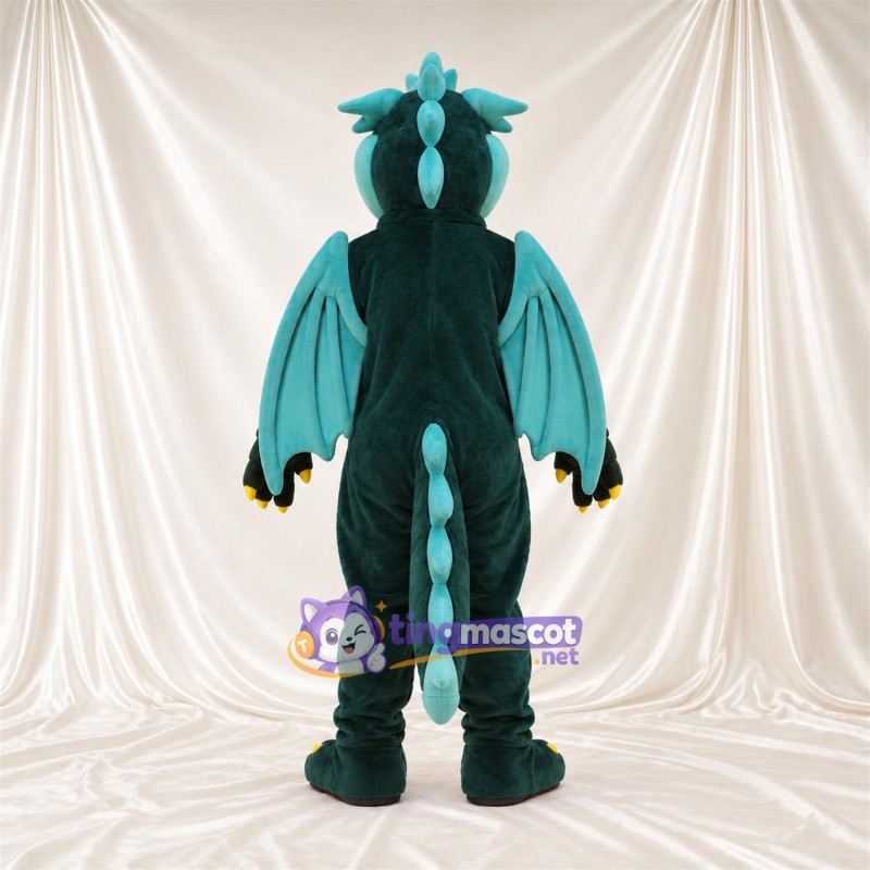 Teal Dragon Mascot Costume - Light Teal Belly