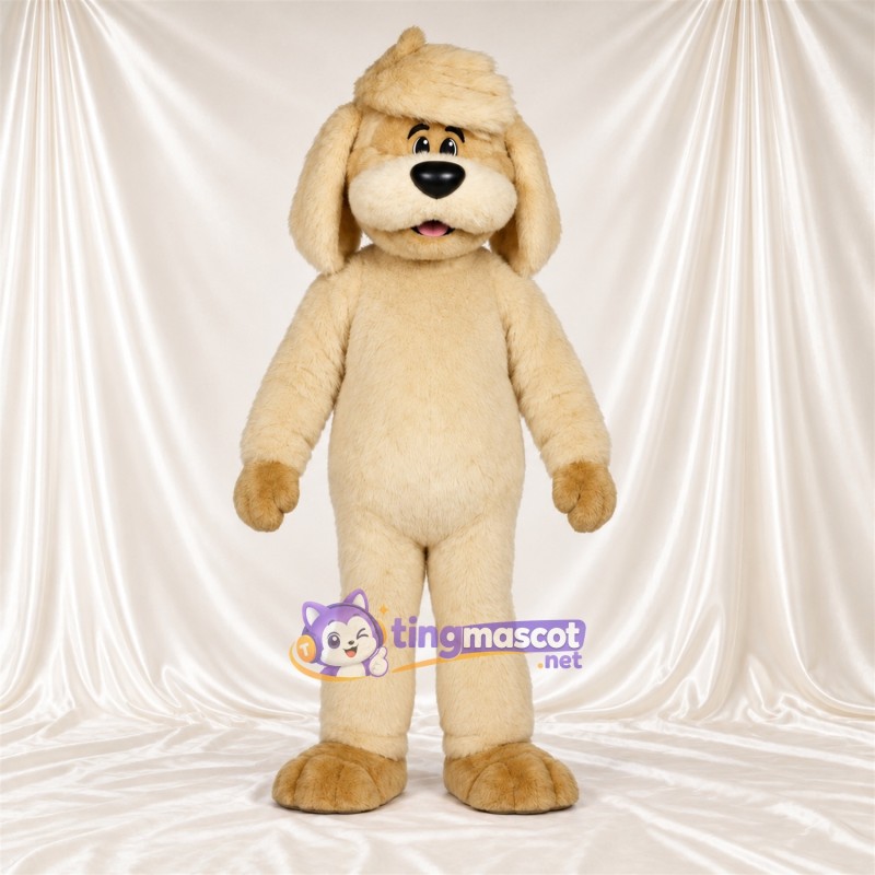 Beige Dog Mascot Costume - Hat and Floppy Ears Beige Dog Mascot Costume - Hat and Floppy Ears