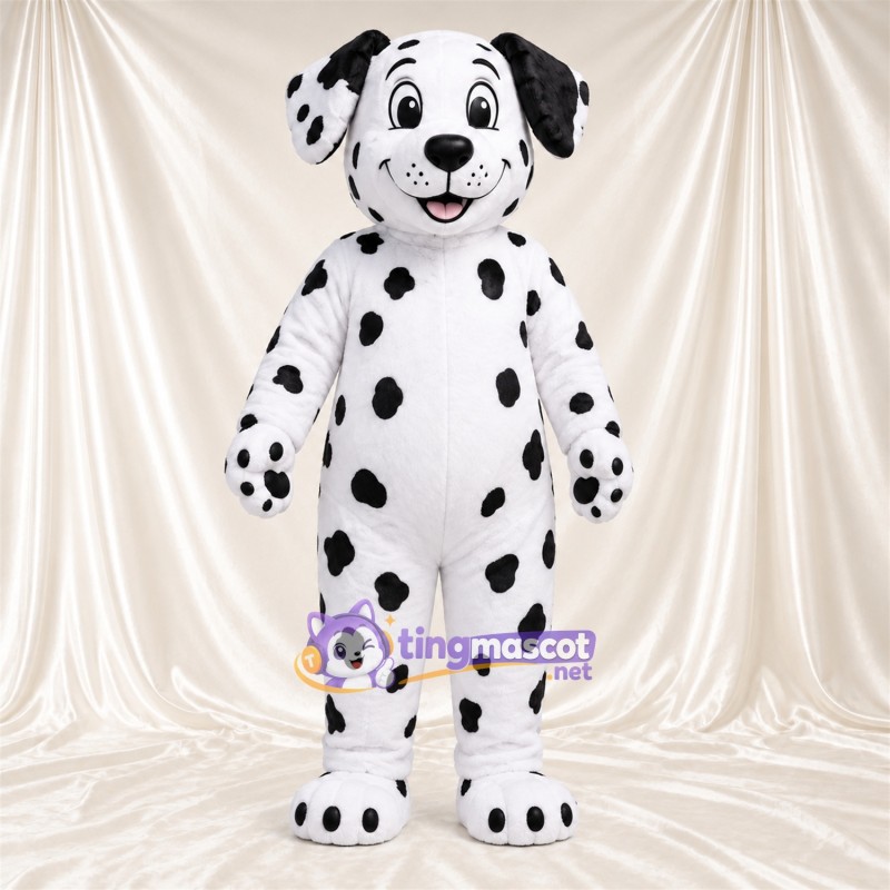 Costume de mascotte Dalmatien – blanc / noir – Corps tacheté Costume de mascotte Dalmatien – blanc / noir – Corps tacheté