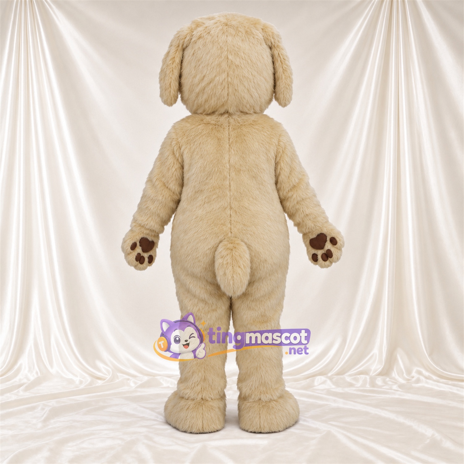 Beige Dog Mascot Costume - White Belly Beige Dog Mascot Costume - White Belly