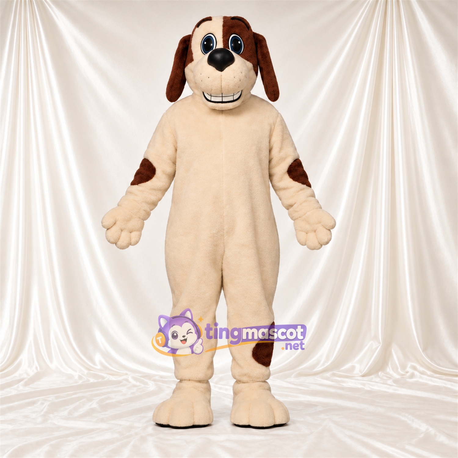 Costume de mascotte Chien – brun clair – Taches (marron) Costume de mascotte Chien – brun clair – Taches (marron)