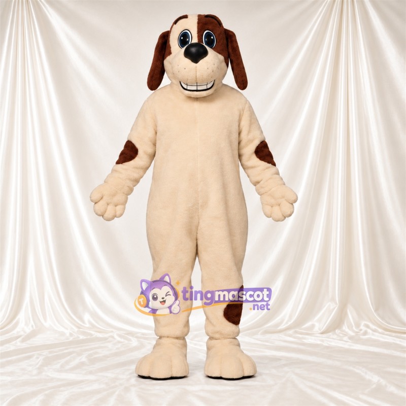 Costume de mascotte Chien – brun clair – Taches (marron) Costume de mascotte Chien – brun clair – Taches (marron)