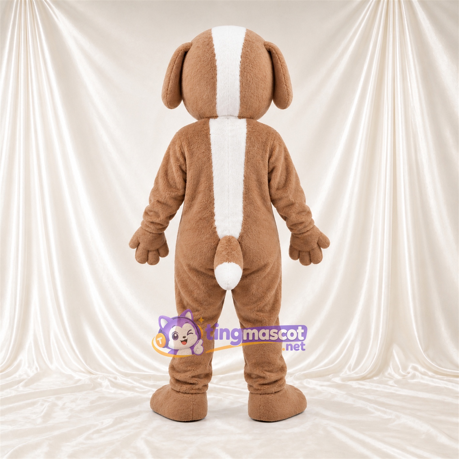 Maskottchenkostüm Hund – braun / weiß – Bauch (weiß); Gesichtsblässe (weiß) Maskottchenkostüm Hund – braun / weiß – Bauch (weiß); Gesichtsblässe (weiß)