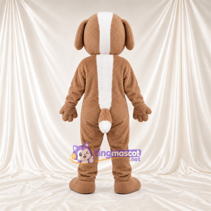 Maskottchenkostüm Hund – braun / weiß – Bauch (weiß); Gesichtsblässe (weiß) Maskottchenkostüm Hund – braun / weiß – Bauch (weiß); Gesichtsblässe (weiß)