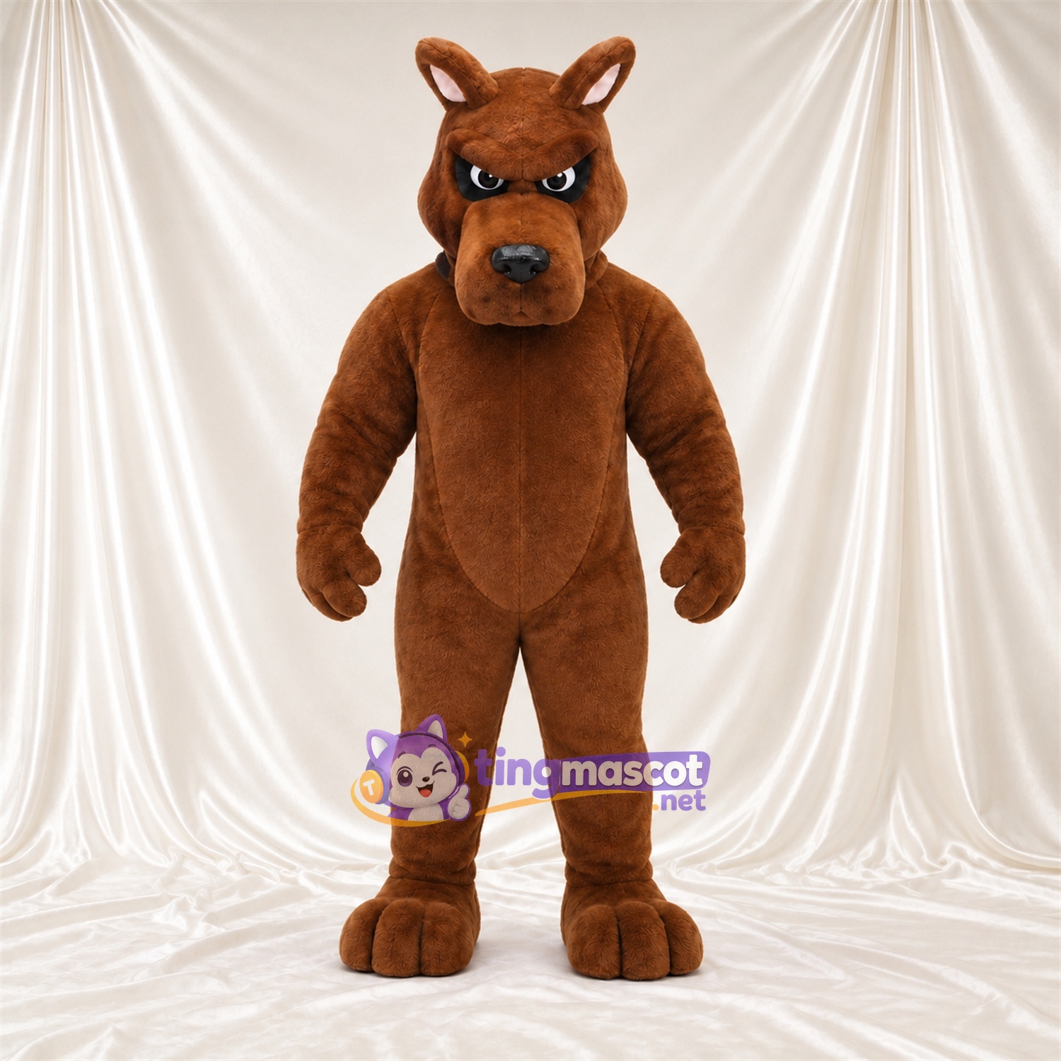 Costume de mascotte Chien – marron – Oreilles pointues Costume de mascotte Chien – marron – Oreilles pointues