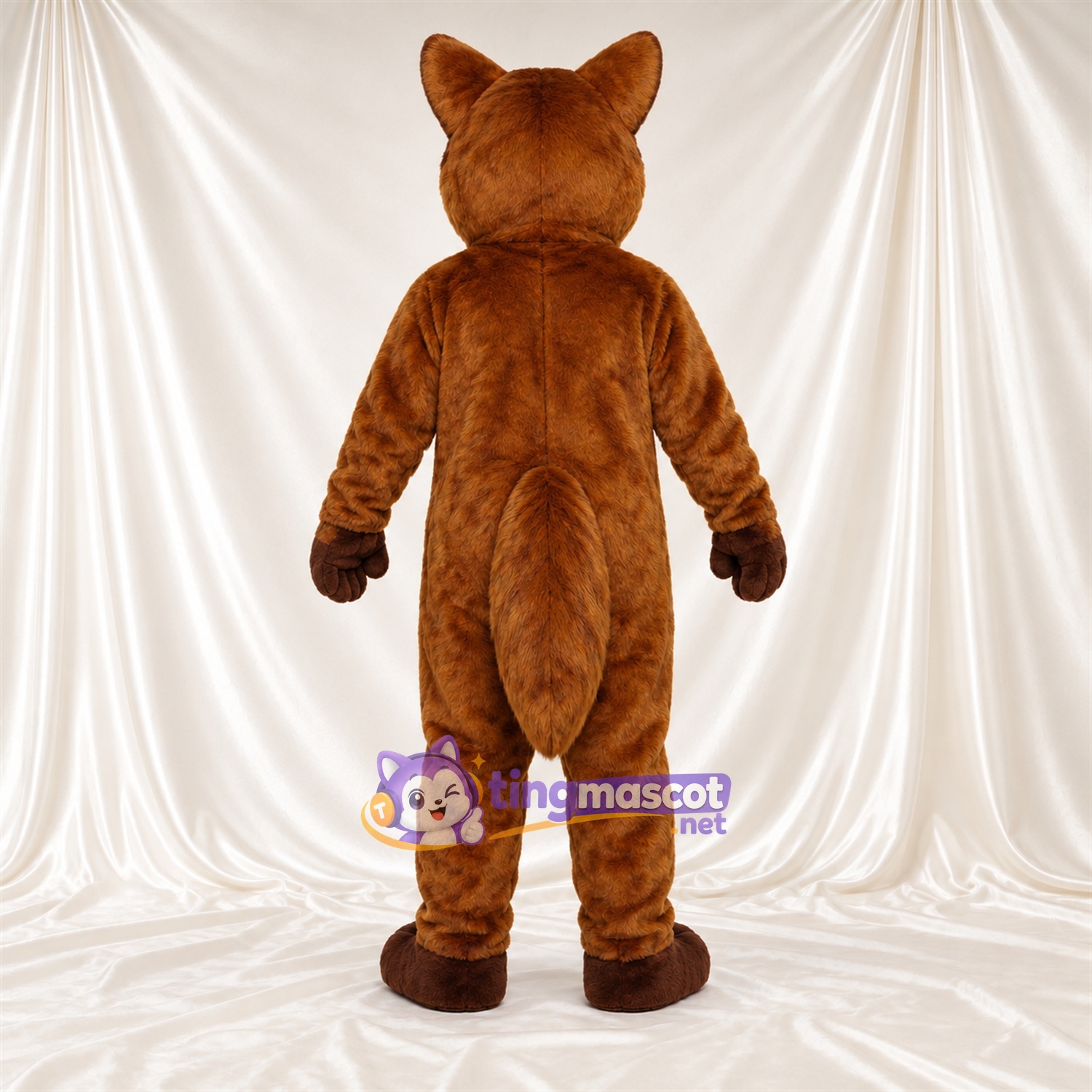 Brown Fox Mascot Costume - Leaf-Shaped White Belly and White Cheeks Brown Fox Mascot Costume - Leaf-Shaped White Belly and White Cheeks