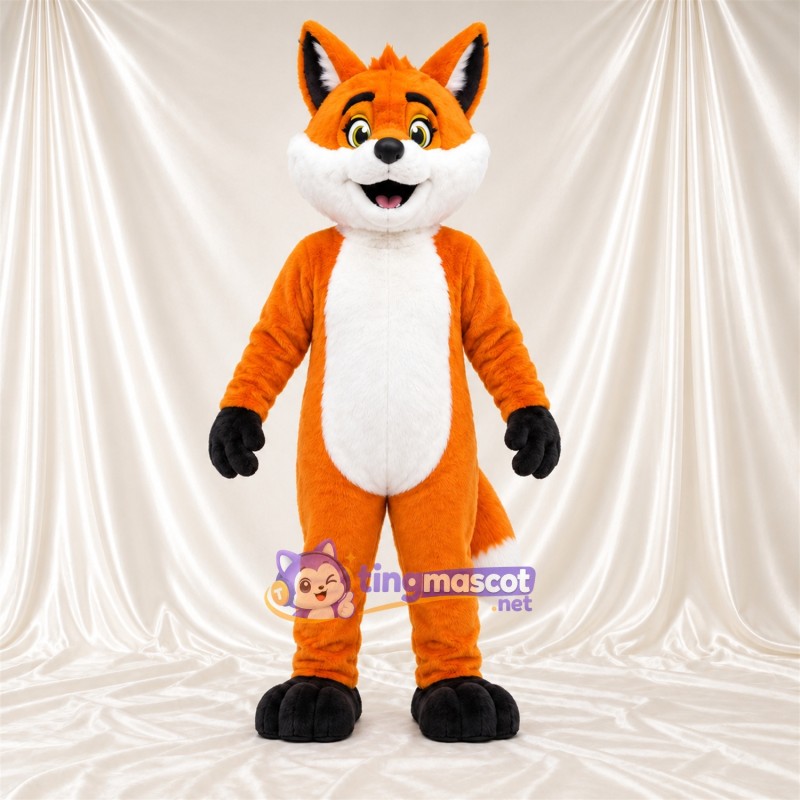 Costume de mascotte Renard – orange – Bout de la queue (blanc); Gants (noir) Costume de mascotte Renard – orange – Bout de la queue (blanc); Gants (noir)