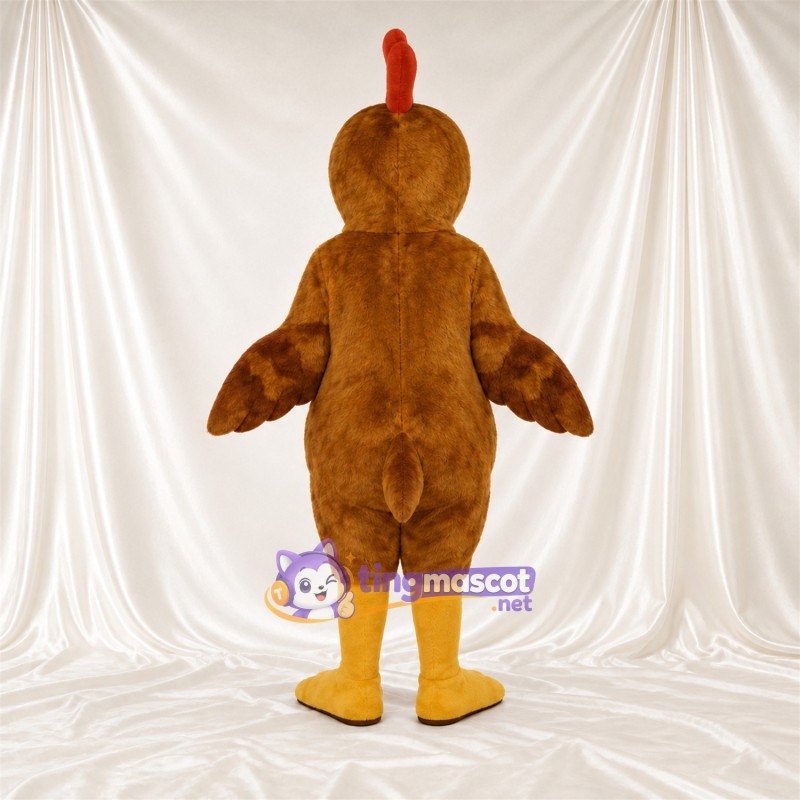 Brown Chicken Mascot Costume - Red Comb and Yellow Legs Brown Chicken Mascot Costume - Red Comb and Yellow Legs