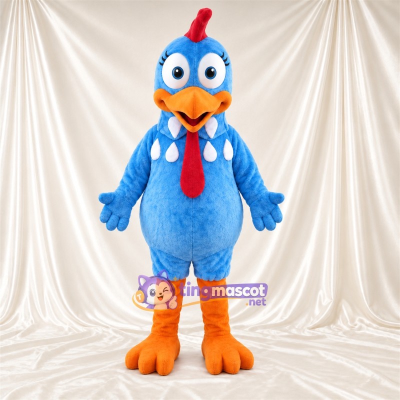 Blue Chicken Mascot Costume Blue Chicken Mascot Costume