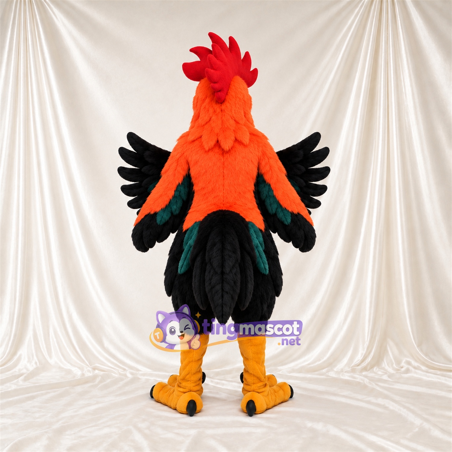 Orange and Black Rooster Mascot Costume Orange and Black Rooster Mascot Costume