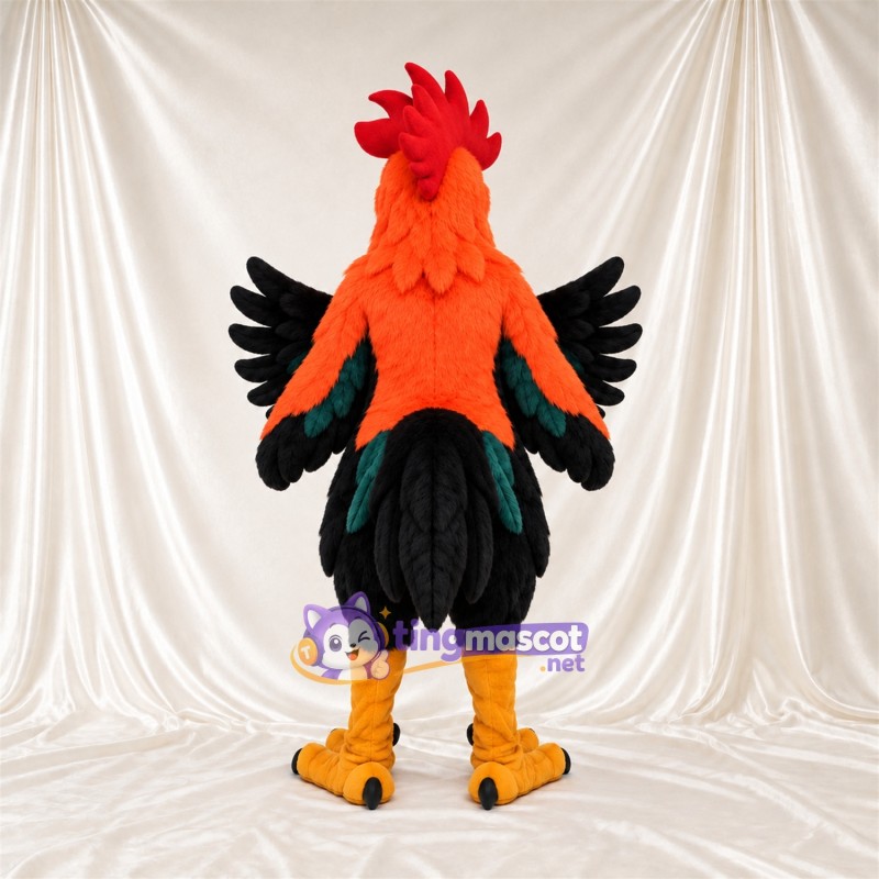 Orange and Black Rooster Mascot Costume Orange and Black Rooster Mascot Costume