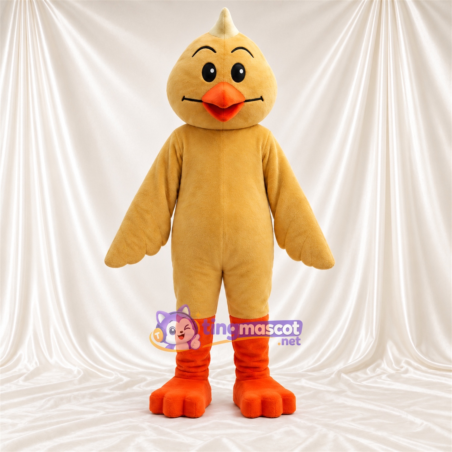 Maskottchenkostüm Huhn – gelb – Schnabel (orange); Unterschenkel (orange) Maskottchenkostüm Huhn – gelb – Schnabel (orange); Unterschenkel (orange)
