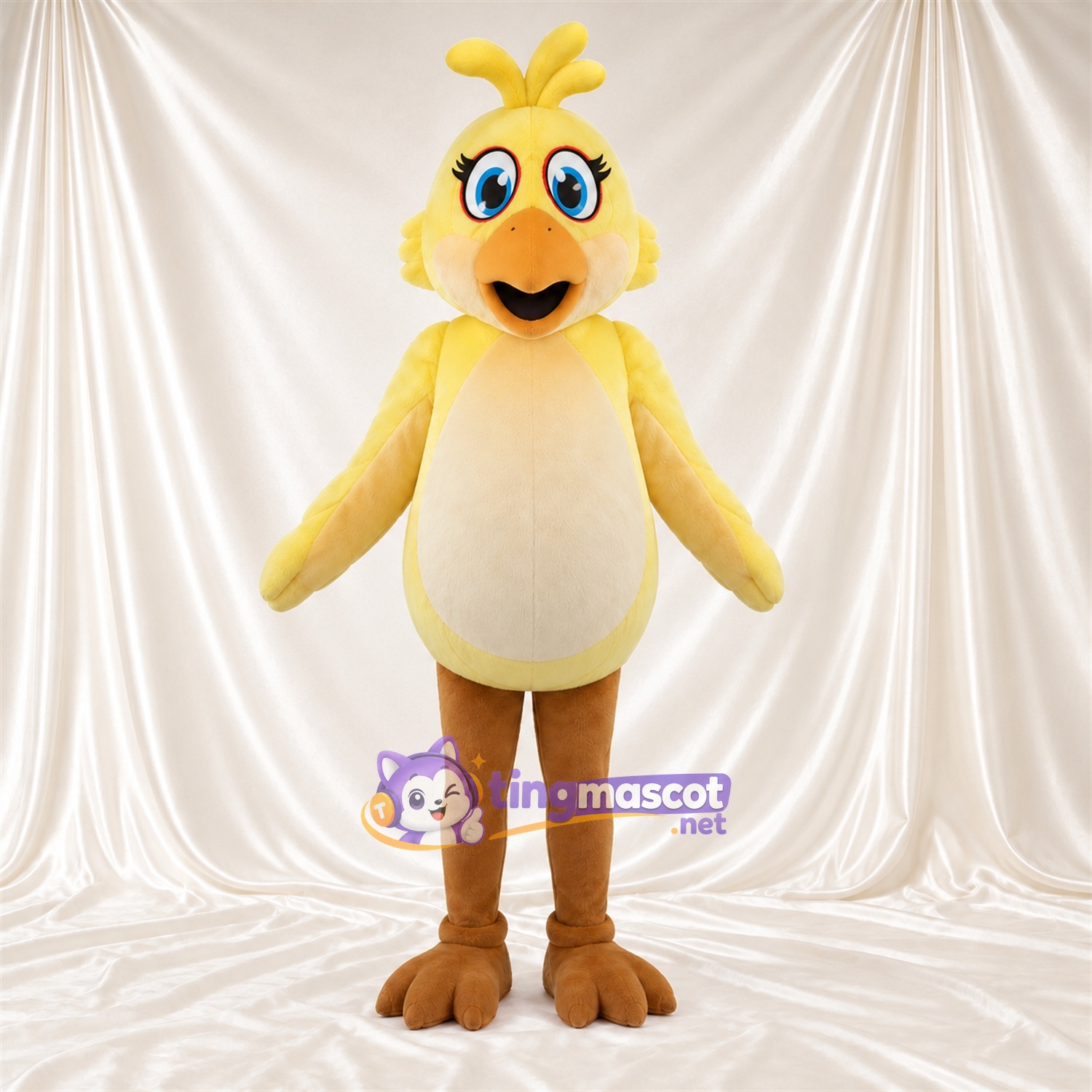 Maskottchenkostüm Huhn – gelb – Bauch (creme); Füße (braun) Maskottchenkostüm Huhn – gelb – Bauch (creme); Füße (braun)
