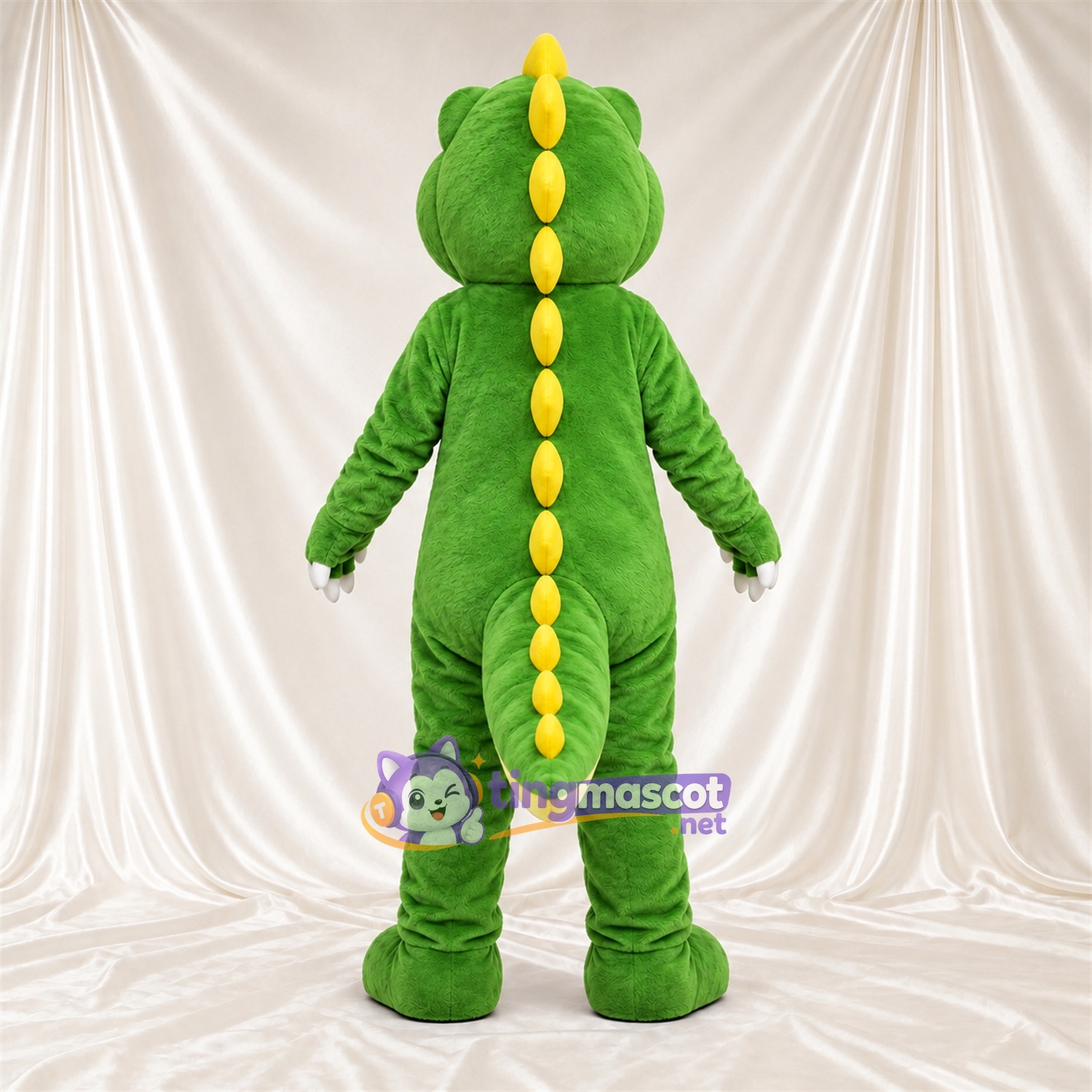 Costume de mascotte Dinosaure – vert – Ventre (jaune); Pointes Costume de mascotte Dinosaure – vert – Ventre (jaune); Pointes