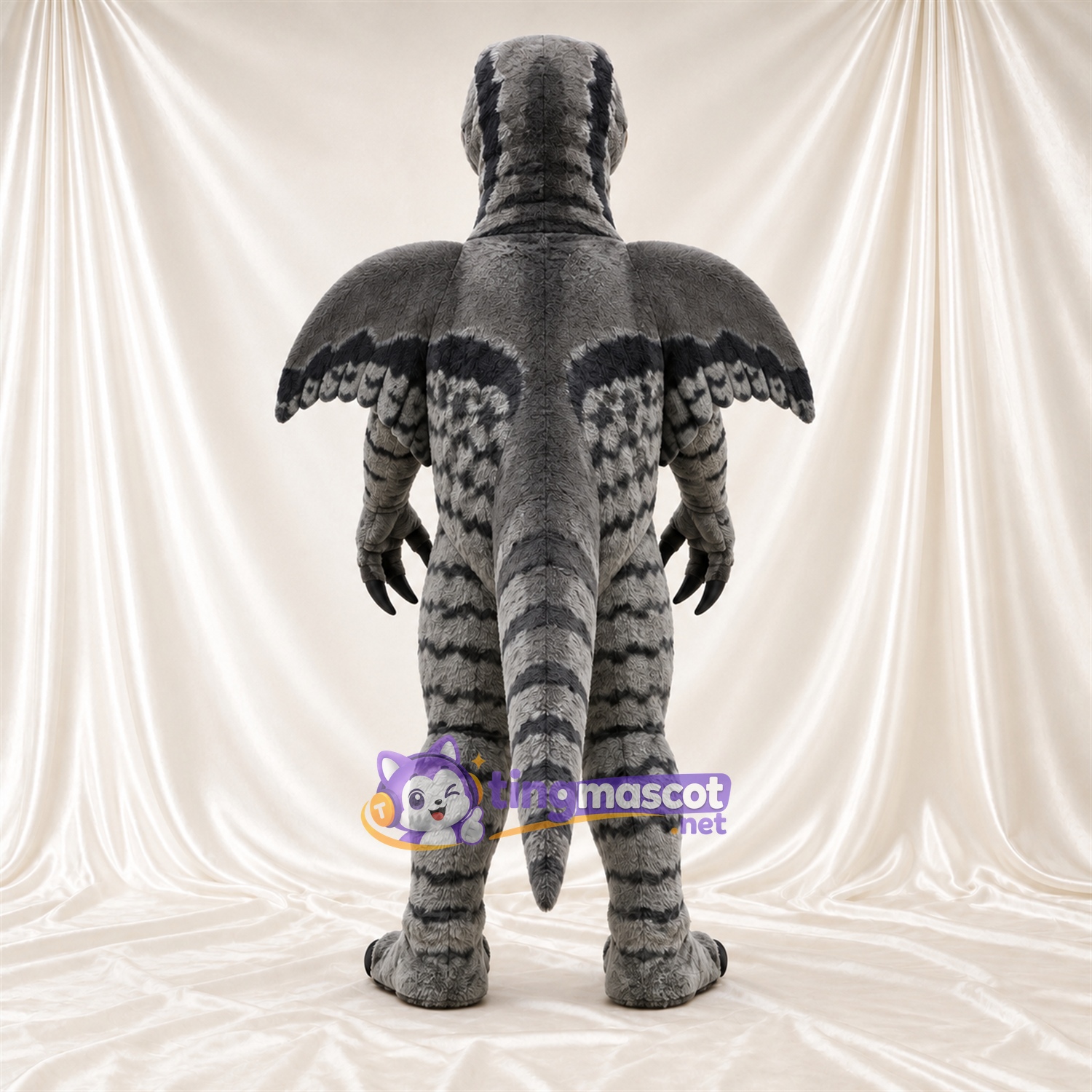 Maskottchenkostüm Drache – grau – Flügel Maskottchenkostüm Drache – grau – Flügel