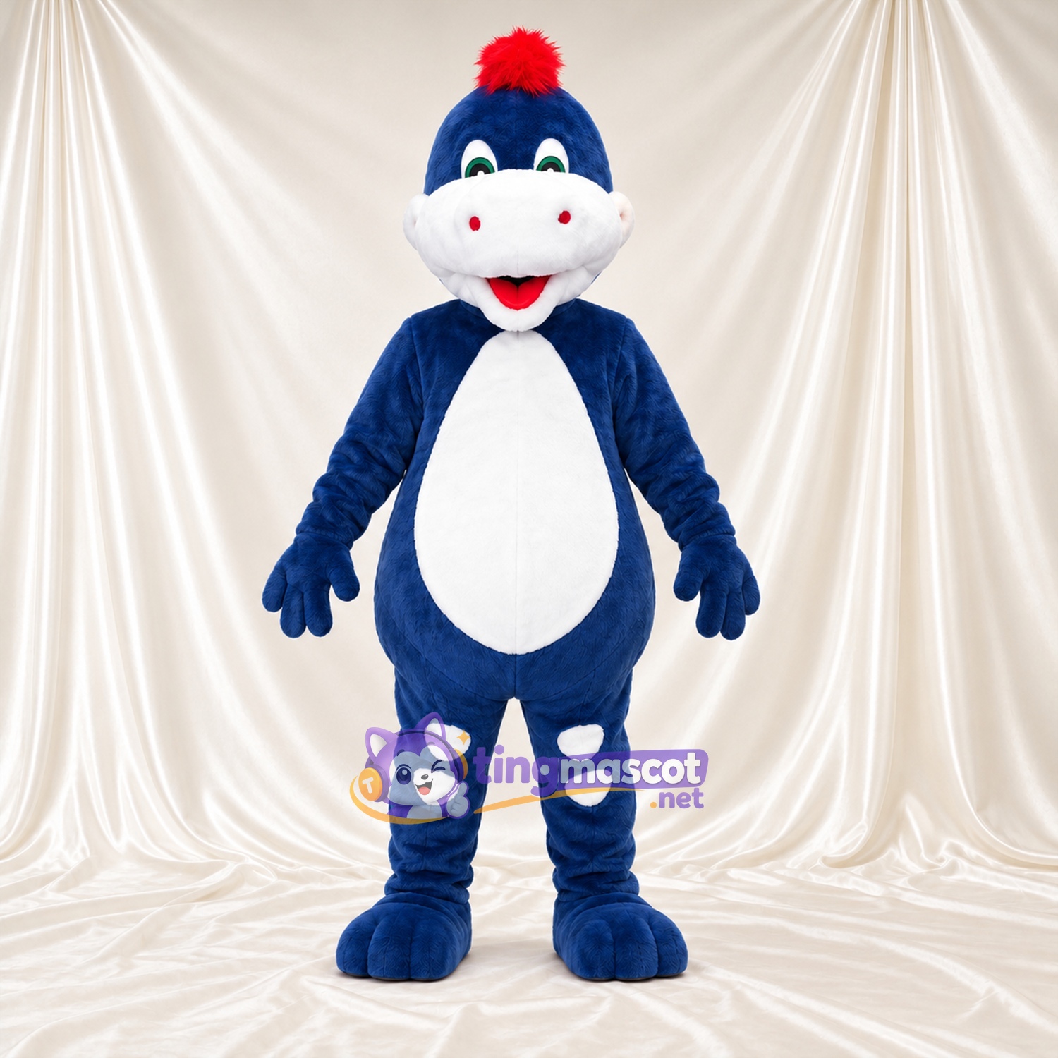 Blue Dinosaur Mascot Costume - White Belly Blue Dinosaur Mascot Costume - White Belly