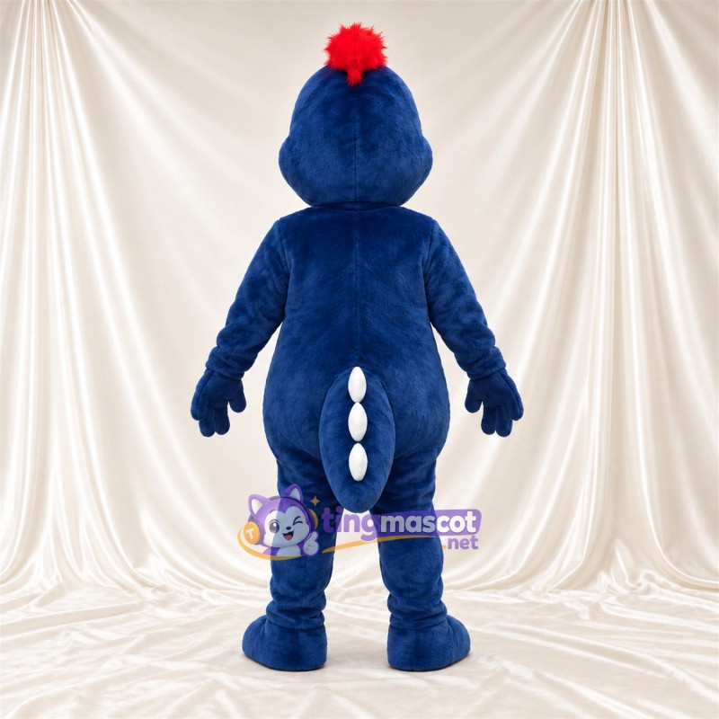 Blue Dinosaur Mascot Costume - White Belly Blue Dinosaur Mascot Costume - White Belly