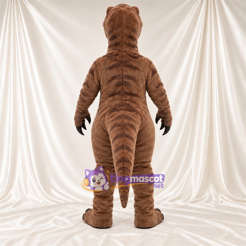 Maskottchenkostüm Dinosaurier – braun – Krallen (schwarz); Streifen (schwarz) Maskottchenkostüm Dinosaurier – braun – Krallen (schwarz); Streifen (schwarz)