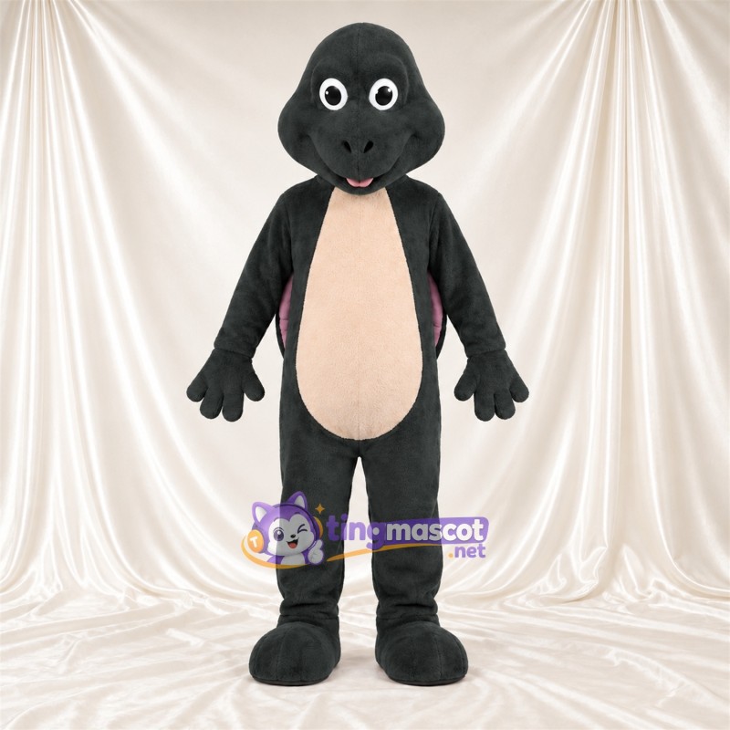 Black Dinosaur Mascot Costume - Cream Belly Black Dinosaur Mascot Costume - Cream Belly