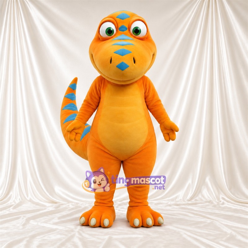 Maskottchenkostüm Dinosaurier – orange – Stacheln Maskottchenkostüm Dinosaurier – orange – Stacheln