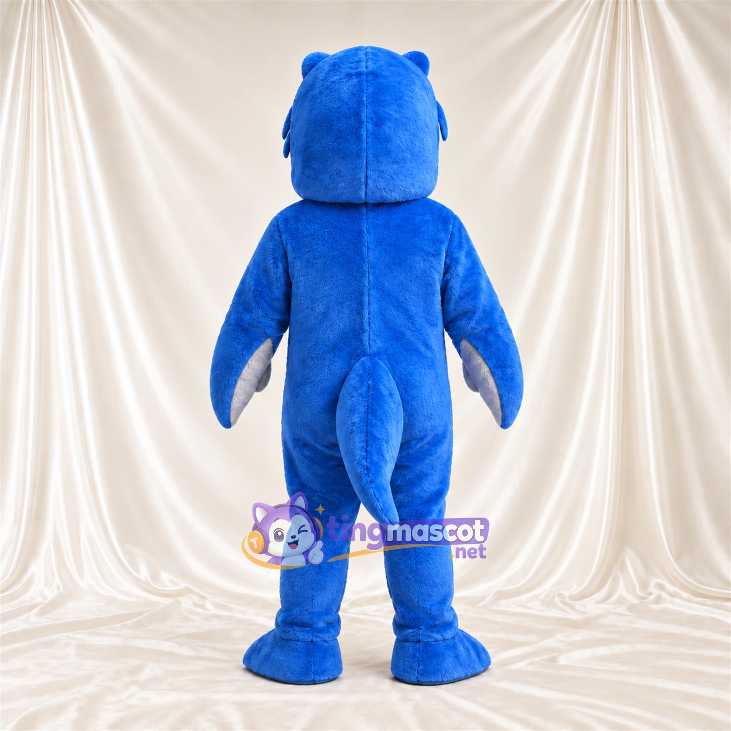 Blue Shark Mascot Costume - White Belly and Round Head Blue Shark Mascot Costume - White Belly and Round Head