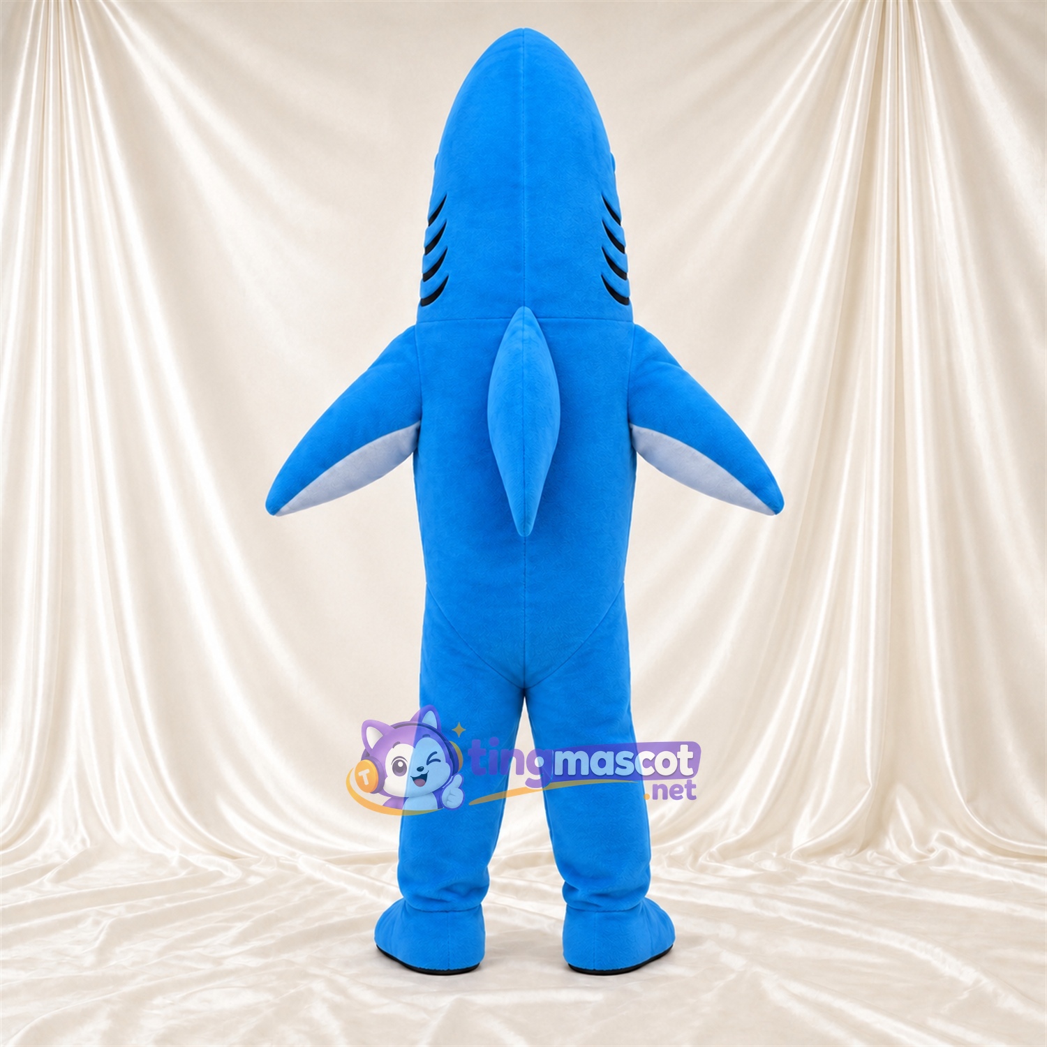 Blue Shark Mascot Costume - White Belly and Pointed Top Blue Shark Mascot Costume - White Belly and Pointed Top