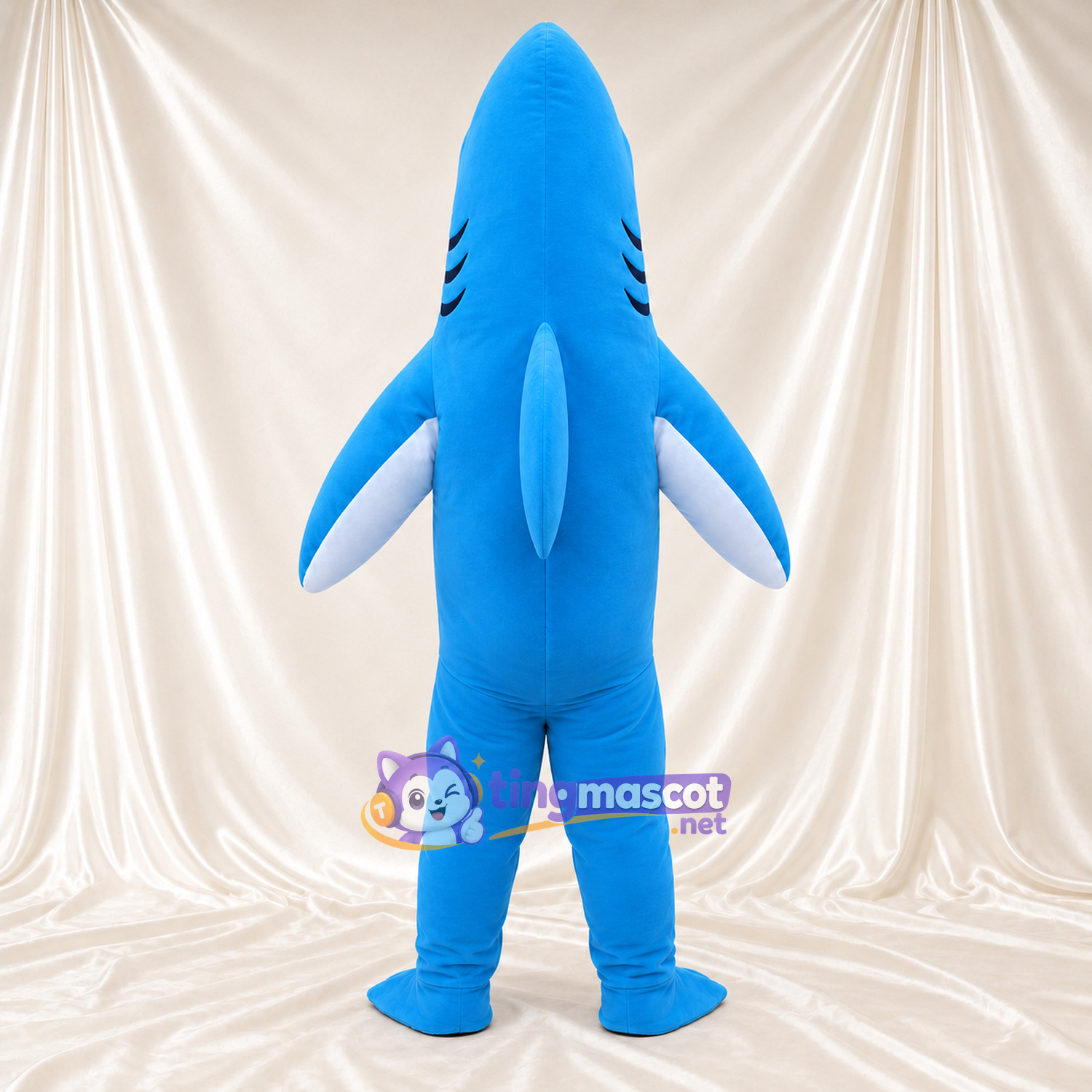Blue Shark Mascot Costume - White Belly and Black Gill Markings Blue Shark Mascot Costume - White Belly and Black Gill Markings