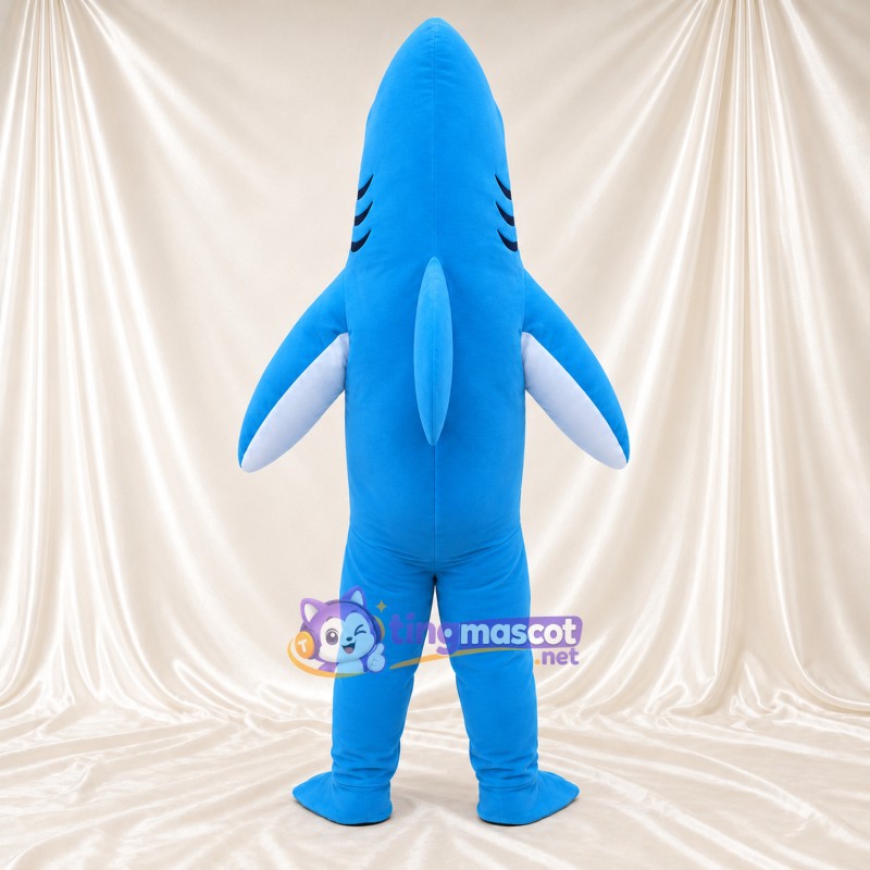 Blue Shark Mascot Costume - White Belly and Black Gill Markings Blue Shark Mascot Costume - White Belly and Black Gill Markings