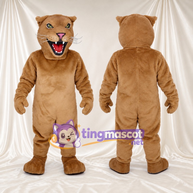 Costume de mascotte Puma – brun clair – Moustaches; Crocs pointus