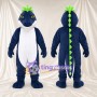 Blue Dragon Mascot Costume - Green Spines and White Belly
