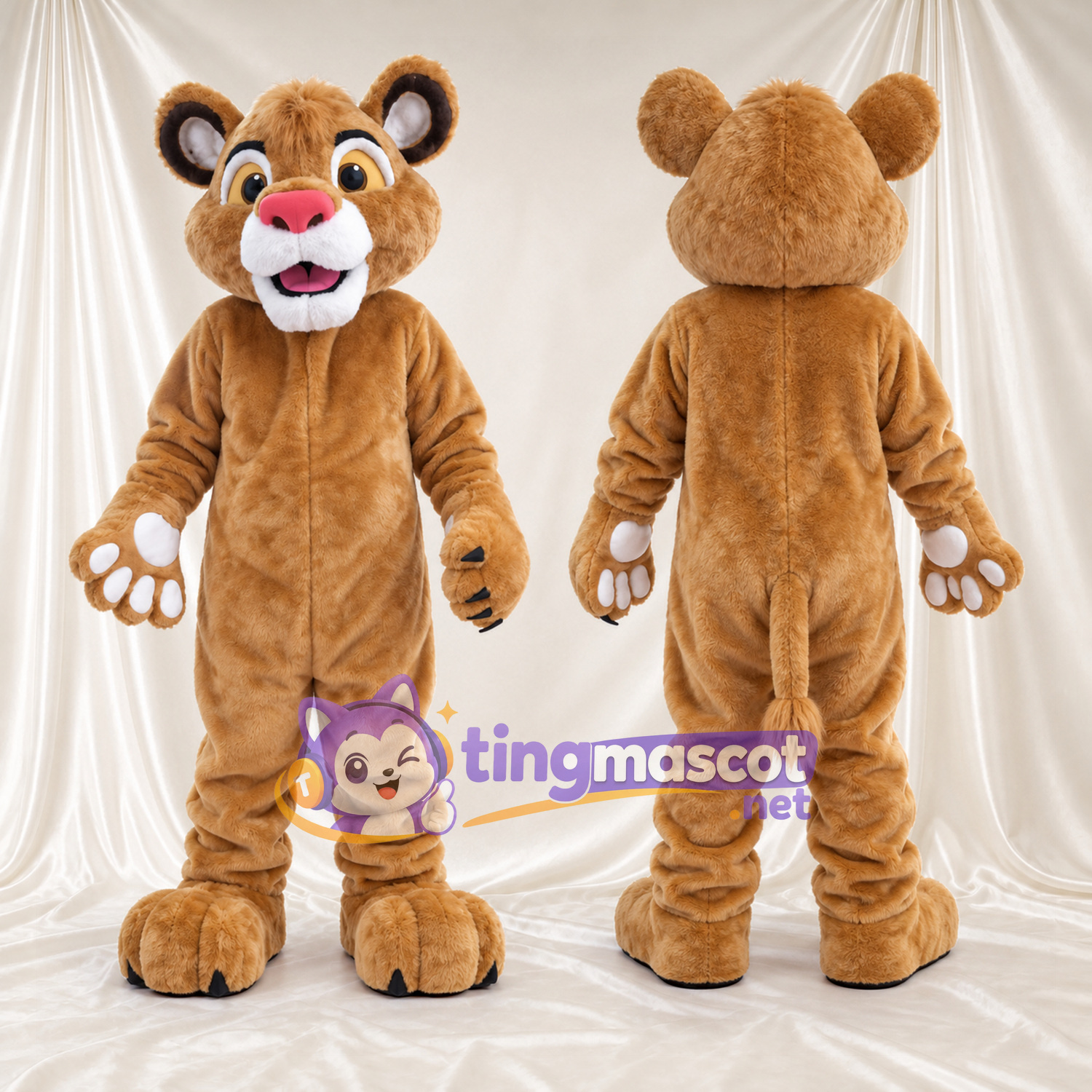 Brown Lion Cub Mascot Costume Brown Lion Cub Mascot Costume