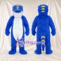 Costume de mascotte Dragon – bleu – Épines (jaune); Ventre (blanc)