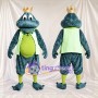 Blue Frog Mascot Costume - Crown and Green Cape