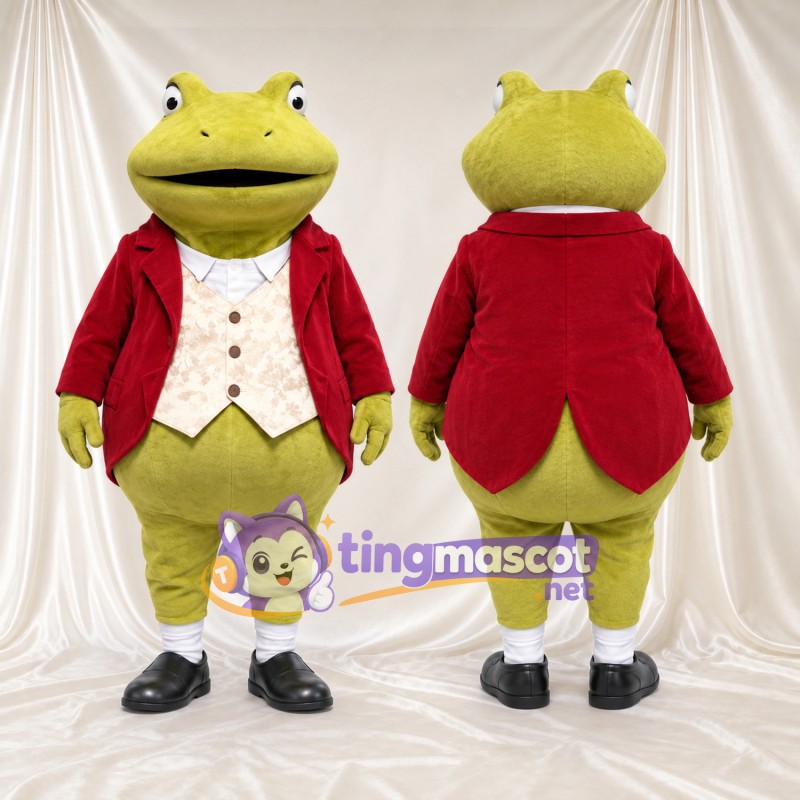 Costume de mascotte Grenouille – jaune – Veste (rouge)