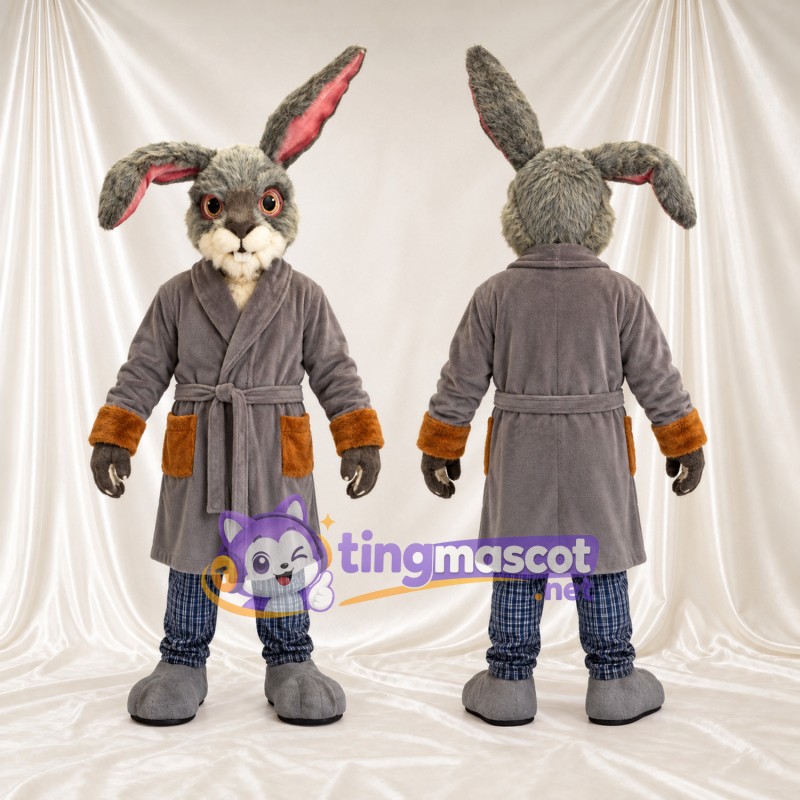 Maskottchenkostüm Hase – grau – Robe (grau)