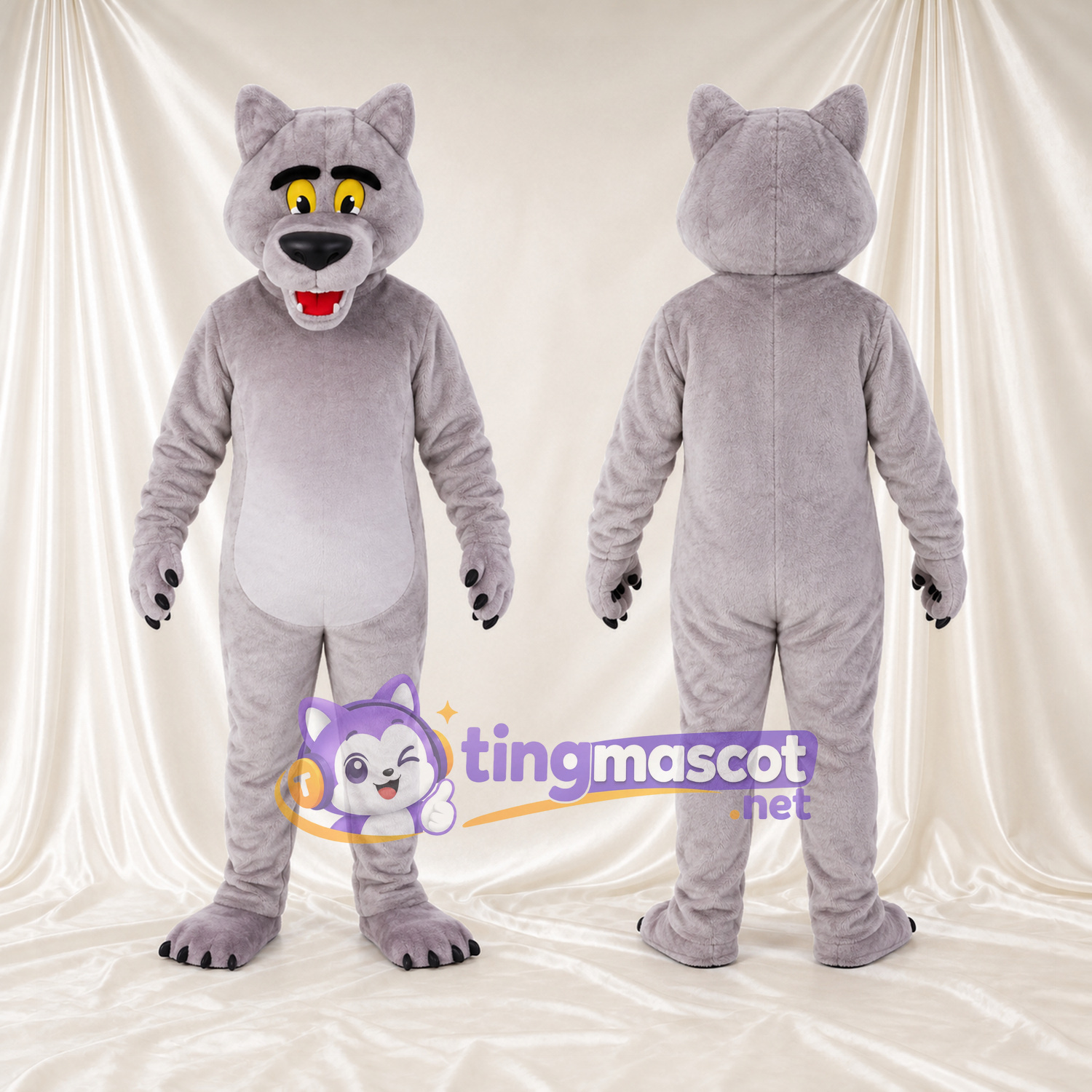 Costume de mascotte Chat sauvage – gris Costume de mascotte Chat sauvage – gris