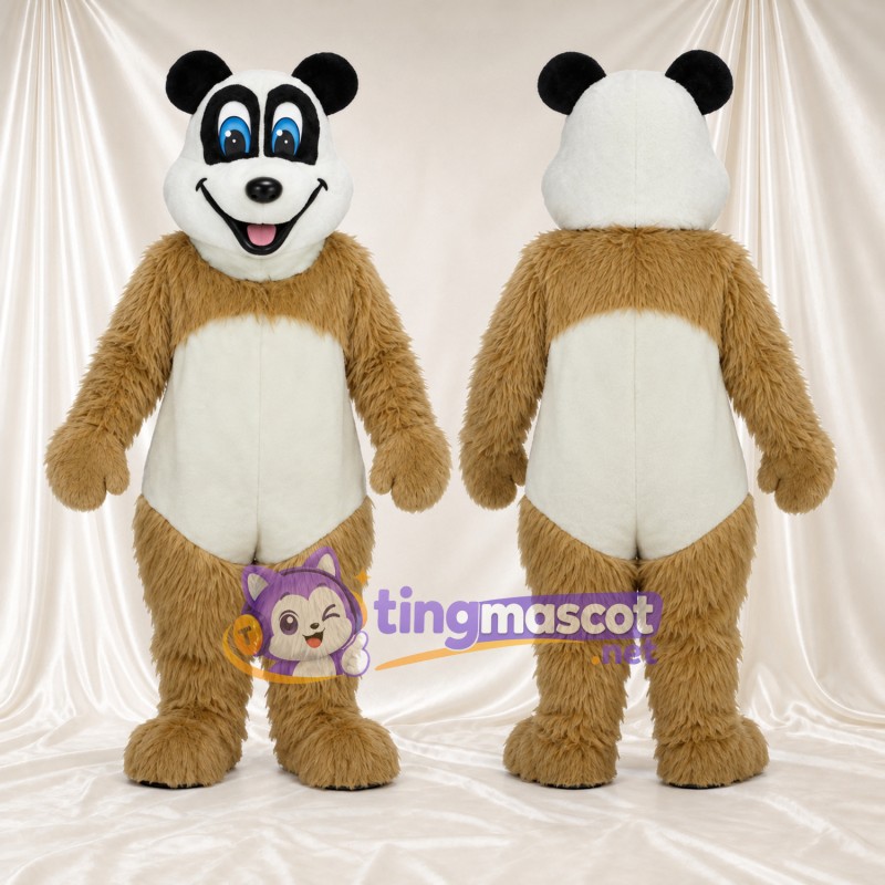 Costume de mascotte Panda – brun clair / blanc