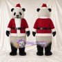 Black and White Panda Mascot Costume - Santa Suit